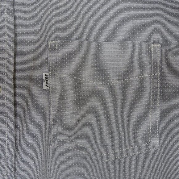 Levi's Button Front Shirt Men's Size S Gray Classic Preppy Work School Cotton - Picture 3 of 6